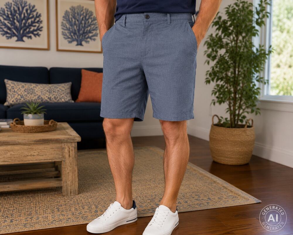 PGA Tour Performance Golf Shorts Mens 38 Blue Stretch Casual Dadcore Golfcore